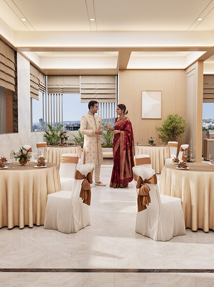 Multipurpose hall and buffet area at Altus Grande