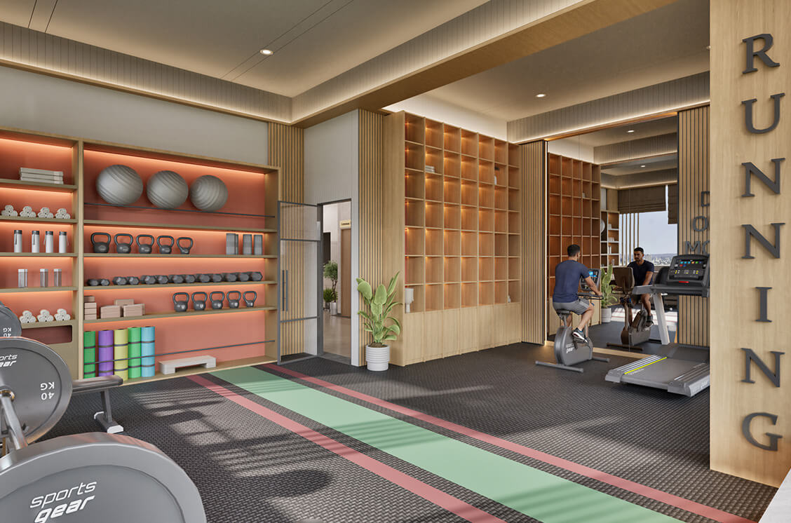 Indoor gym at Altus Grande