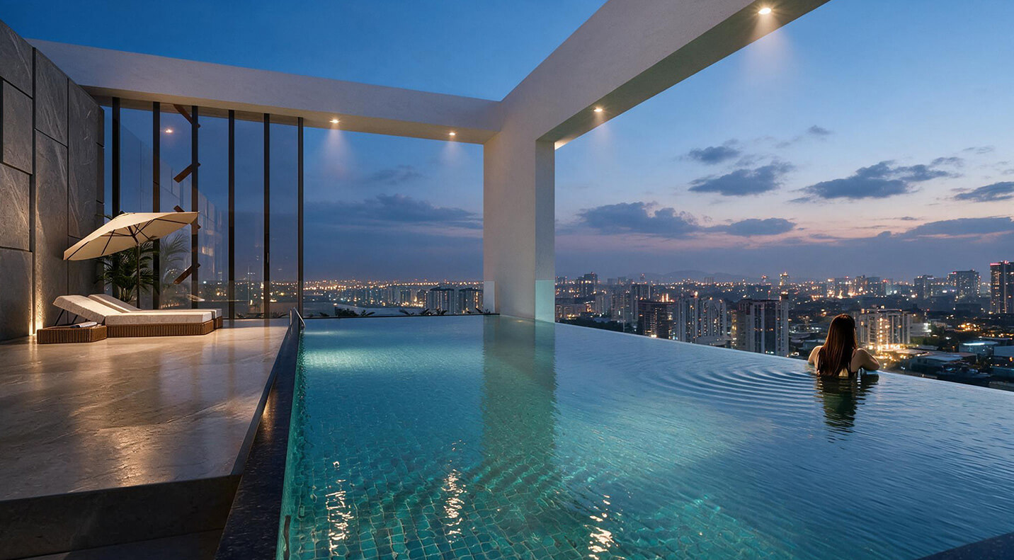 Luxury swimming pool at Altus Grande
